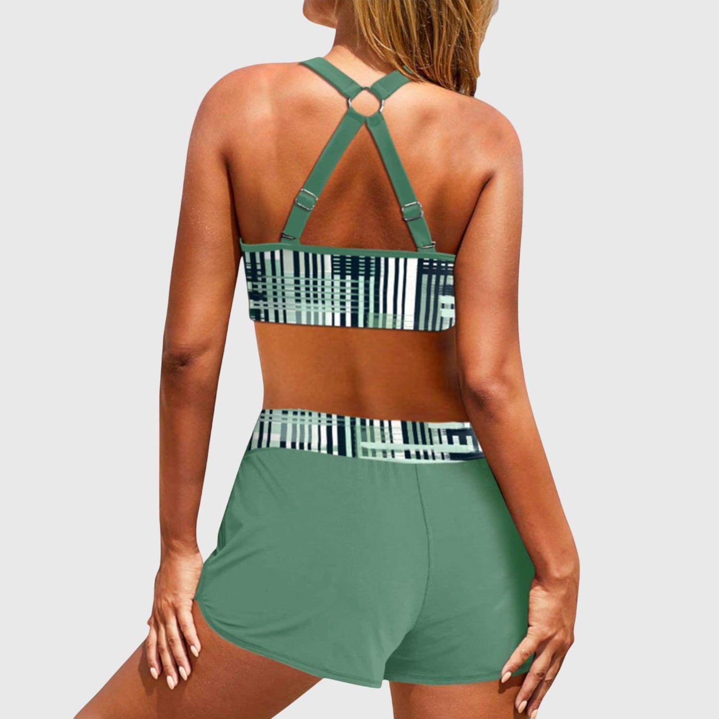 Janelle - Bikini de talle alto con canalé