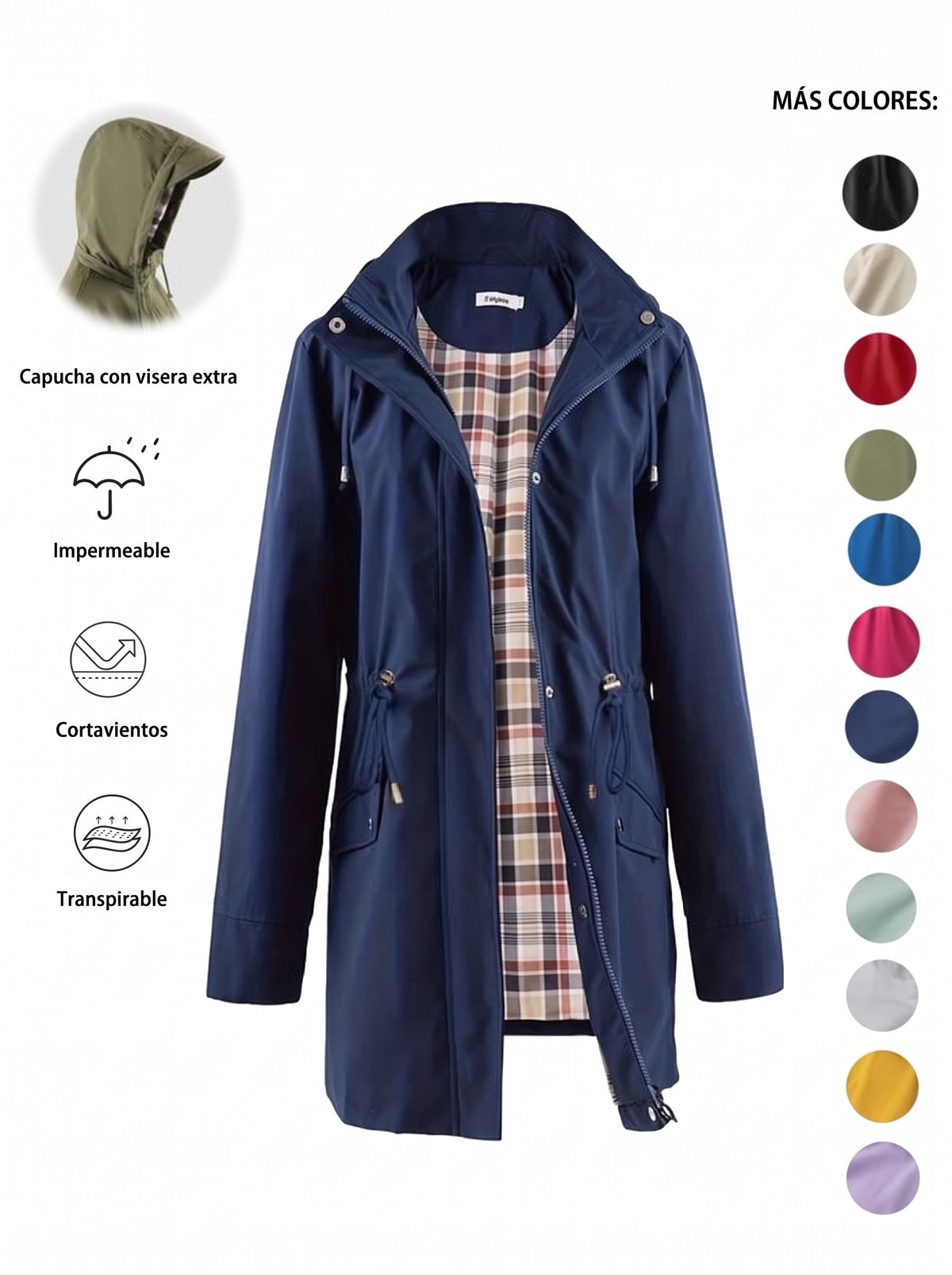 💖ÚLTIMO DÍA DE REBAJAS 50% DE DESCUENTO🧥Chaqueta elegante, ligera e impermeable para mujer 🍃-¡Desata estilo y durabilidad en cualquier tormenta!
