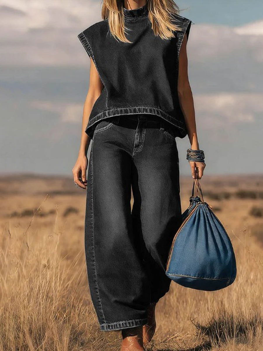 Jazmin | Conjunto de dos piezas denim