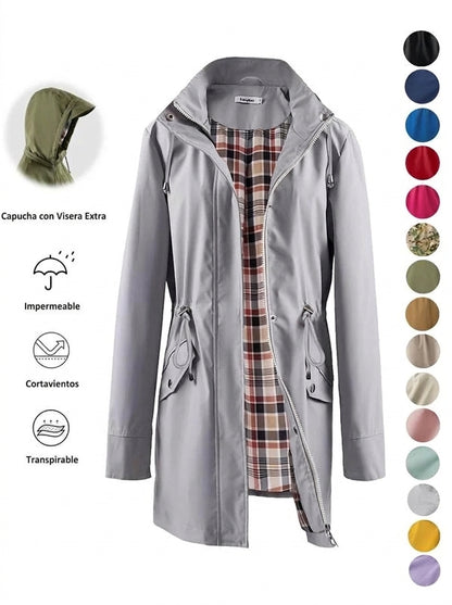 💖ÚLTIMO DÍA DE REBAJAS 50% DE DESCUENTO🧥Chaqueta elegante, ligera e impermeable para mujer 🍃-¡Desata estilo y durabilidad en cualquier tormenta!