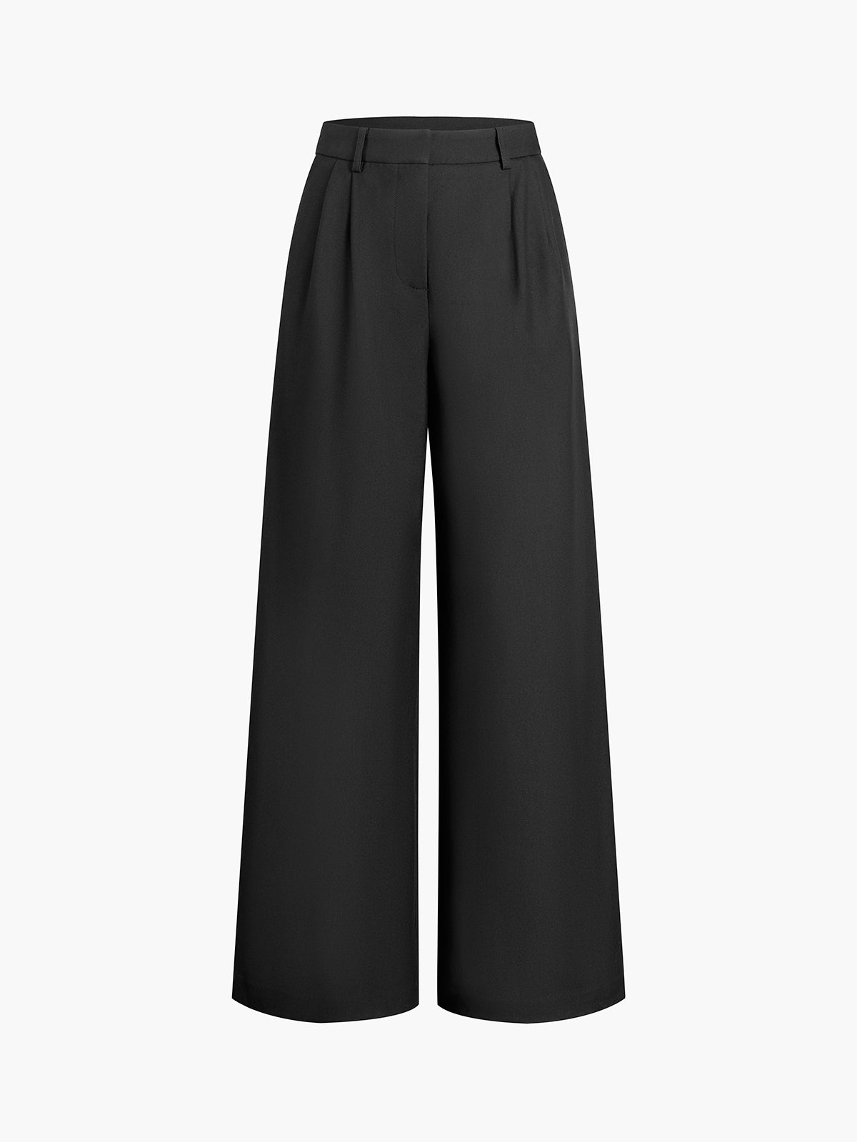 Pantalones anchos lisos sin cinturón
