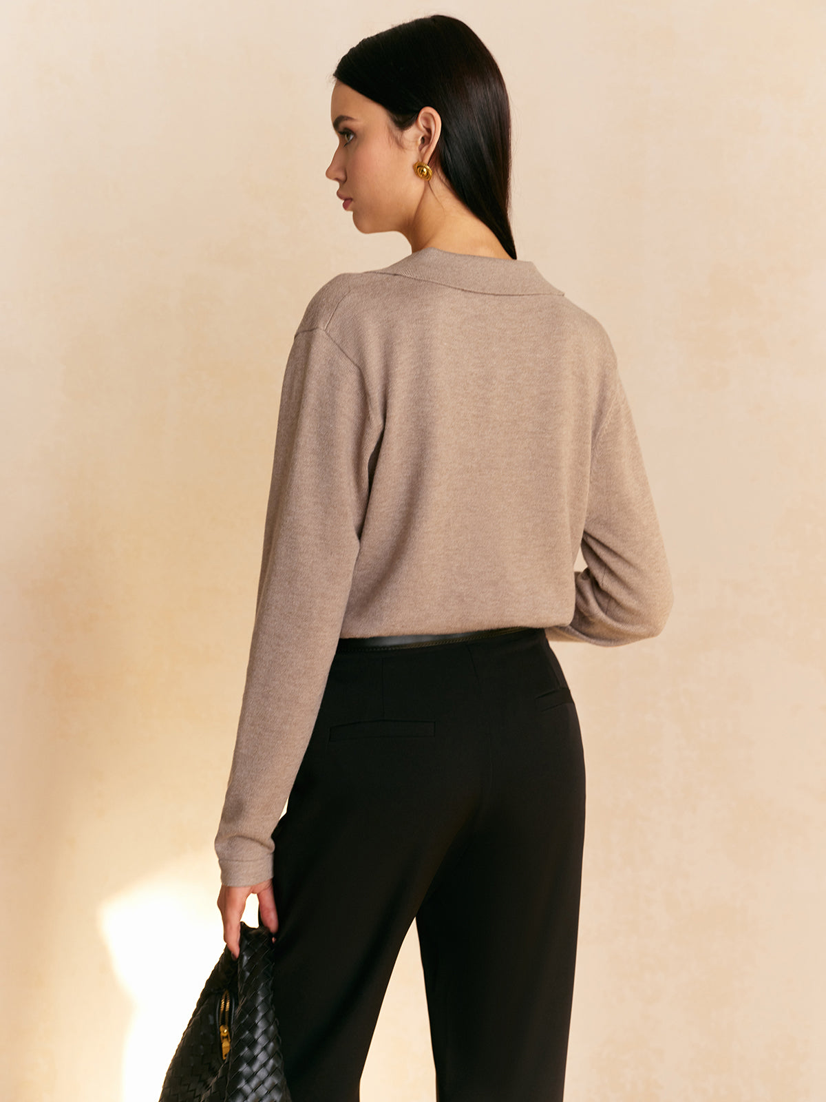 Jersey de punto informal con cuello