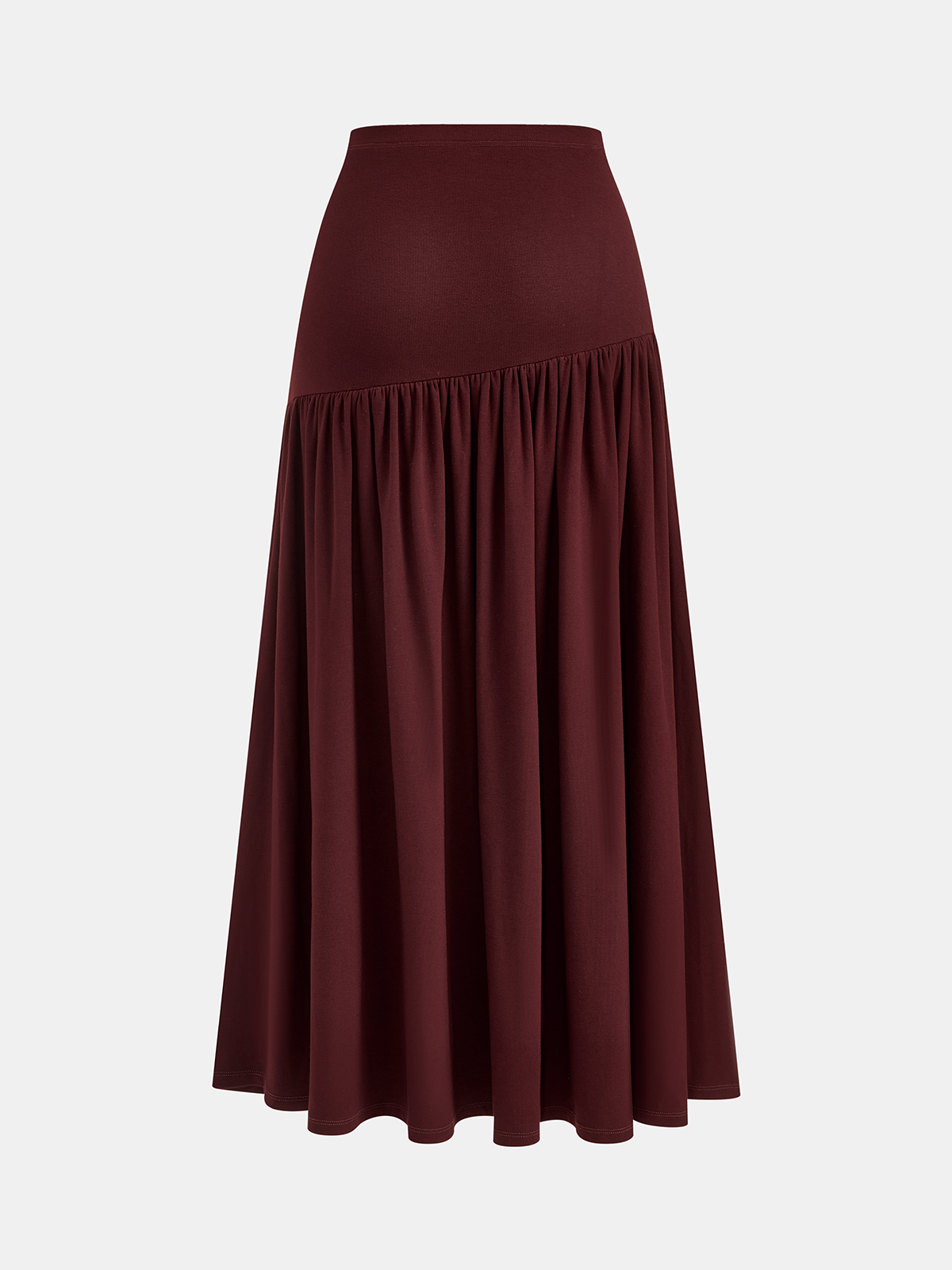 Falda midi fruncida de corte A