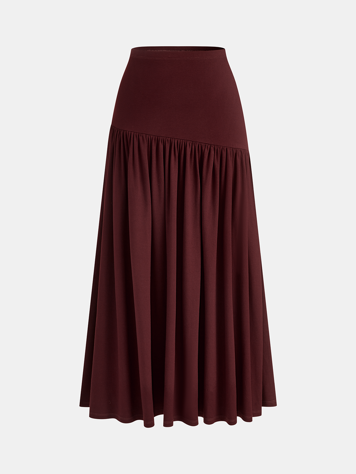Falda midi fruncida de corte A