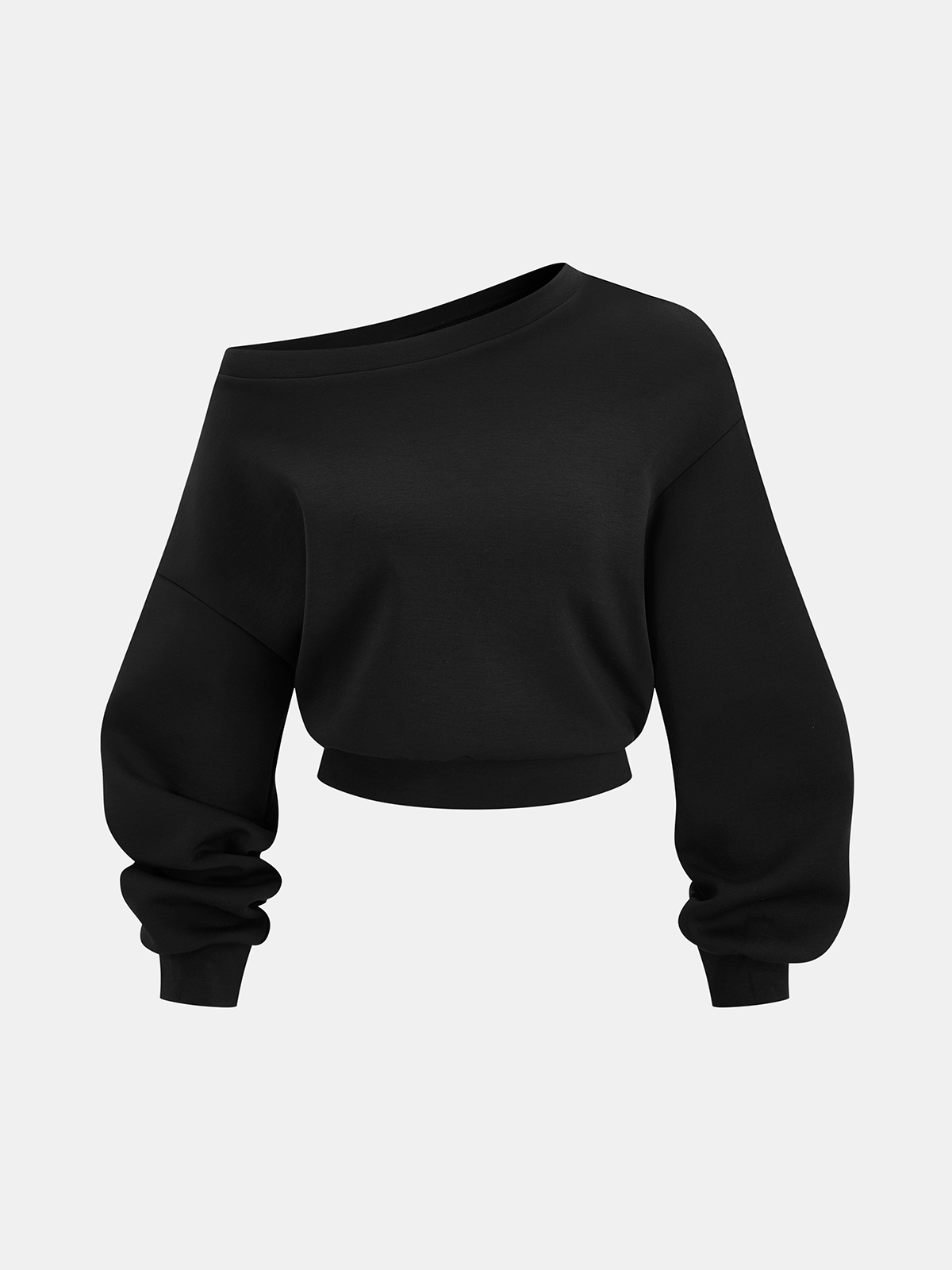 Conjunto de sudadera con hombros descubiertos y pantalón con cordón ajustable