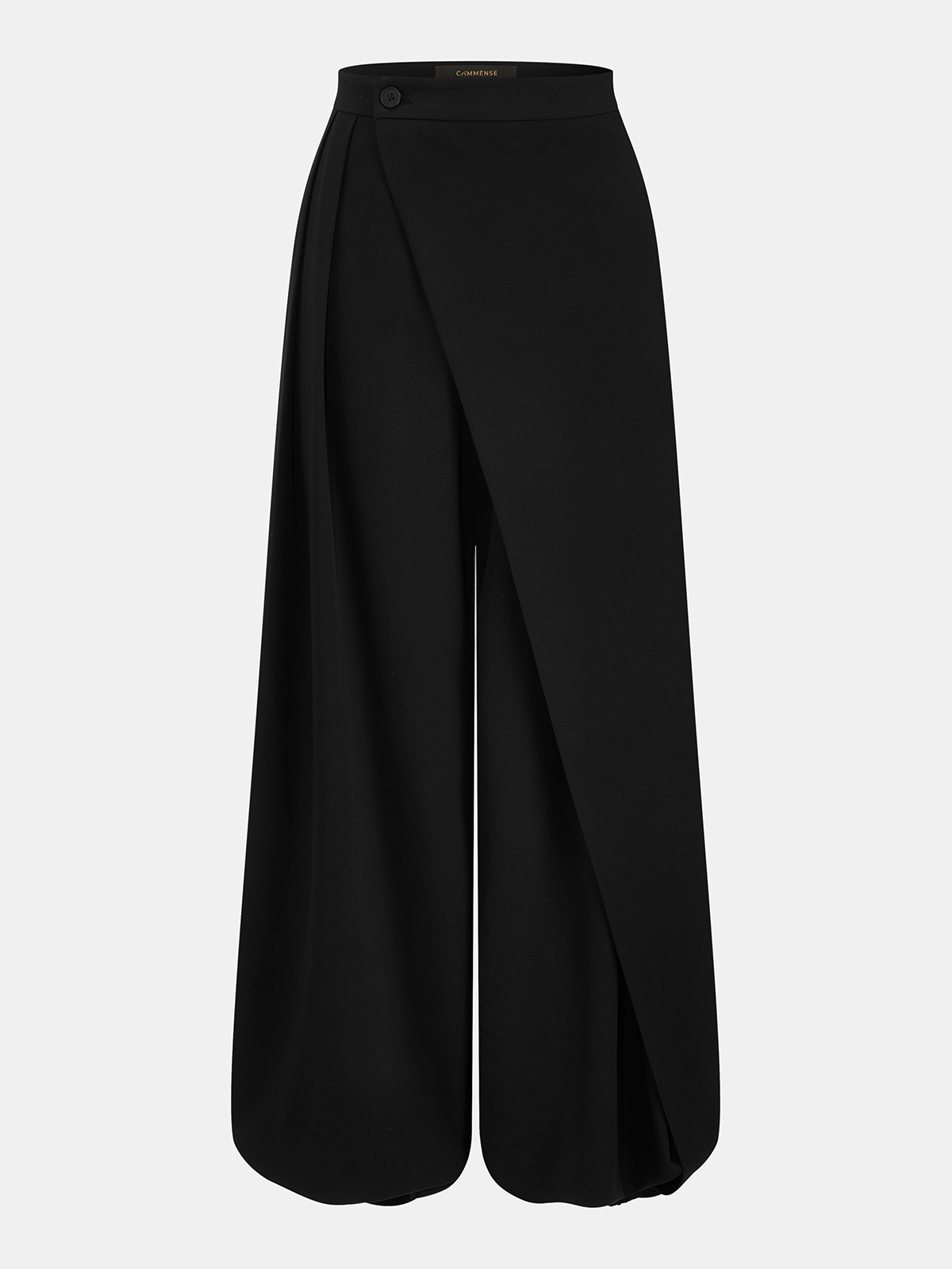 Pantalones anchos tipo globo con superposición asimétrica