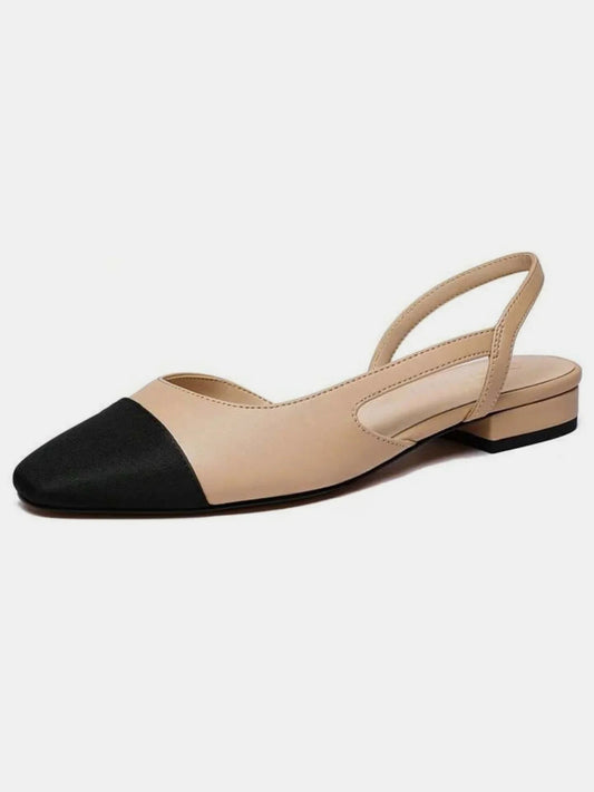 Sandalias de tacón bajo con tira trasera y punta cuadrada