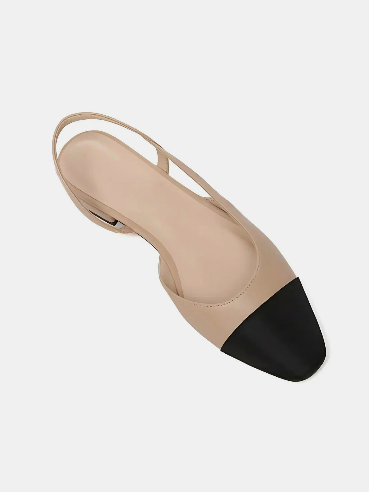 Sandalias de tacón bajo con tira trasera y punta cuadrada