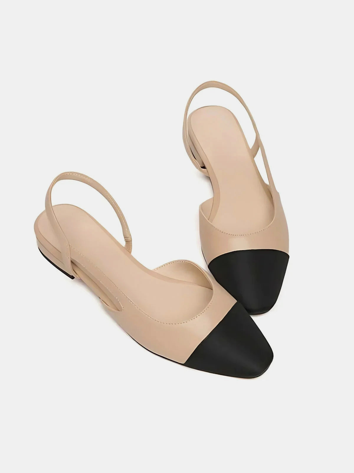 Sandalias de tacón bajo con tira trasera y punta cuadrada
