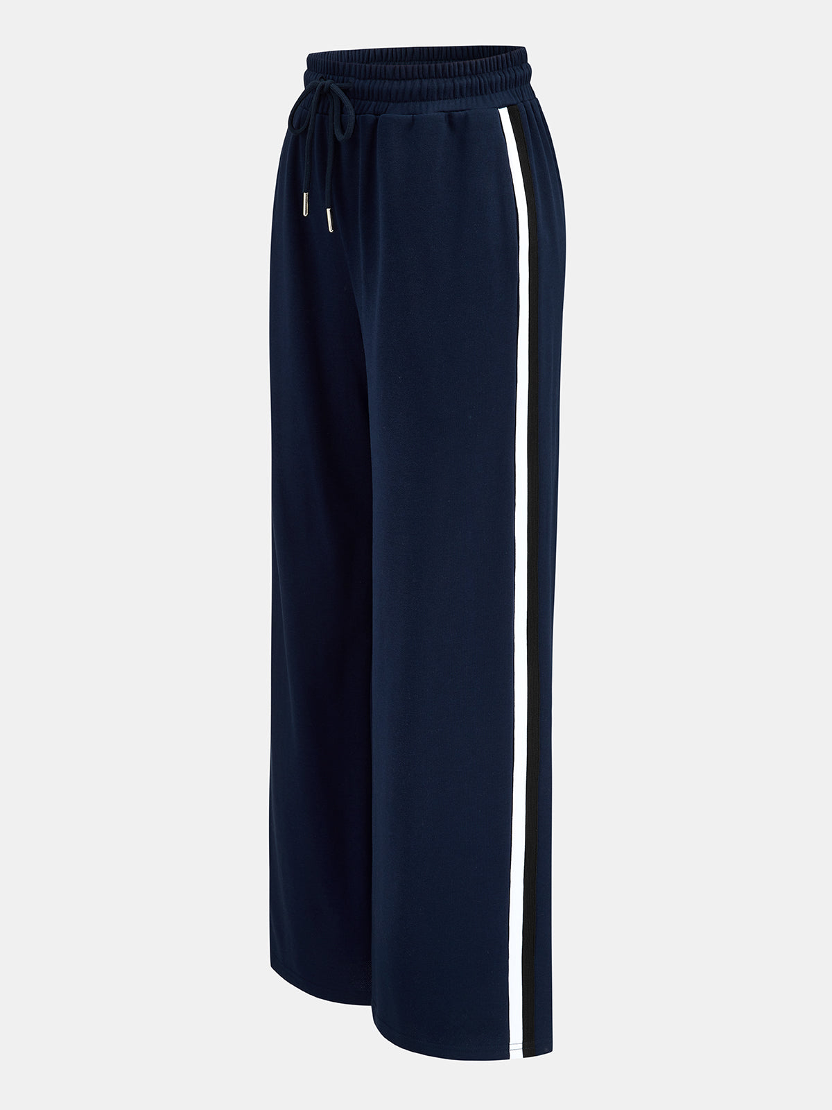 Pantalones deportivos de pierna recta con cordón y franja lateral