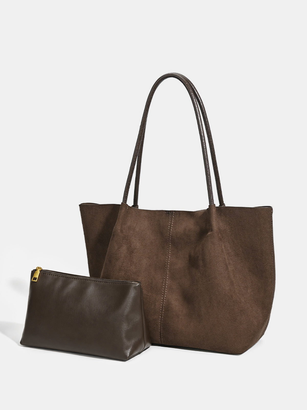 Bolso de hombro grande con efecto ante