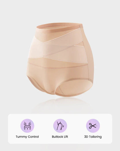 🌸Last Day-Buy 1 Get 3 Packs✨Plus-Size High-Waist Cross Tummy Control Panties