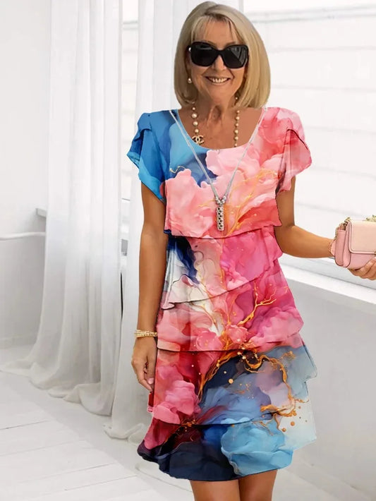 Adela – Elegante vestido vaporoso con volantes