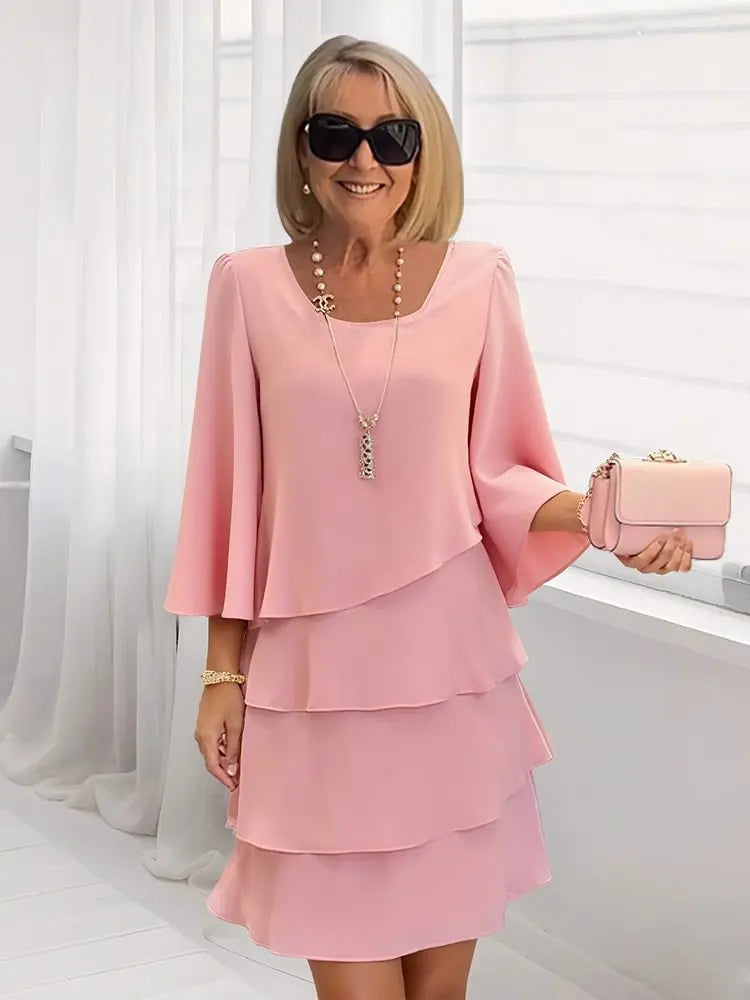 Elisa – Elegante vestido vaporoso con volantes