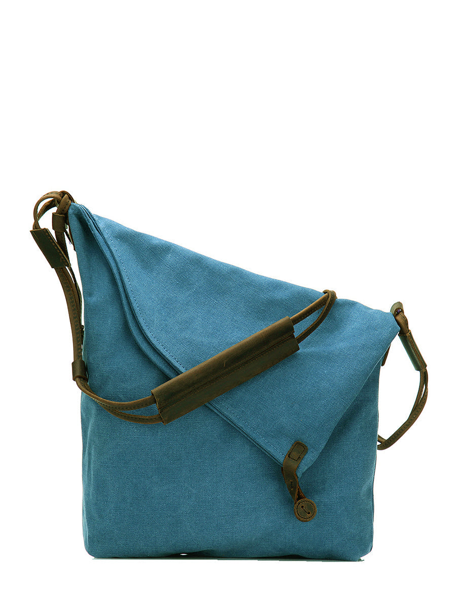 Lienzo femenino y bolso de cuero cruzado