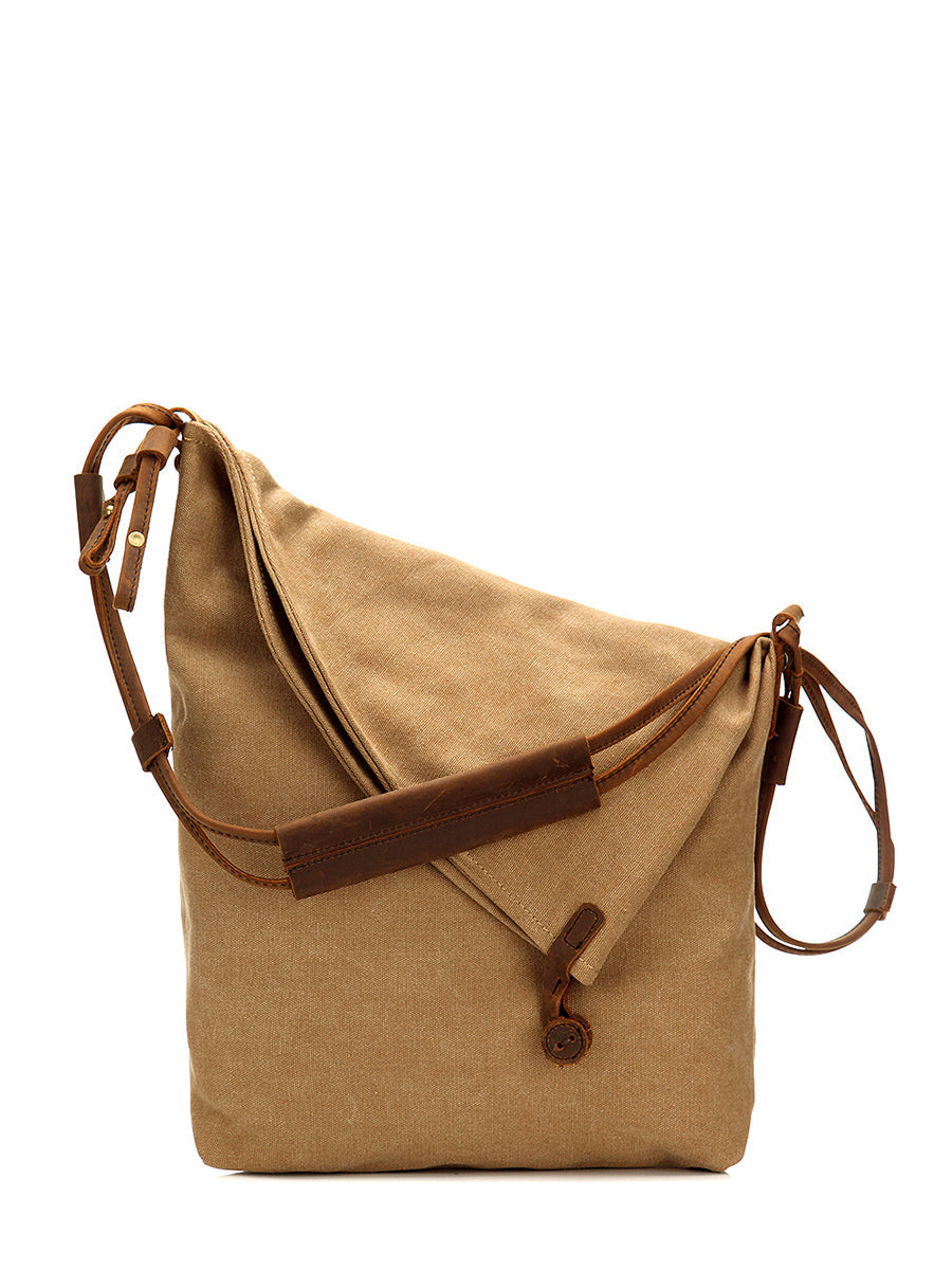 Lienzo femenino y bolso de cuero cruzado