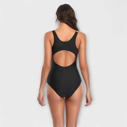 Traje de baño deportivo de una pieza con espalda descubierta