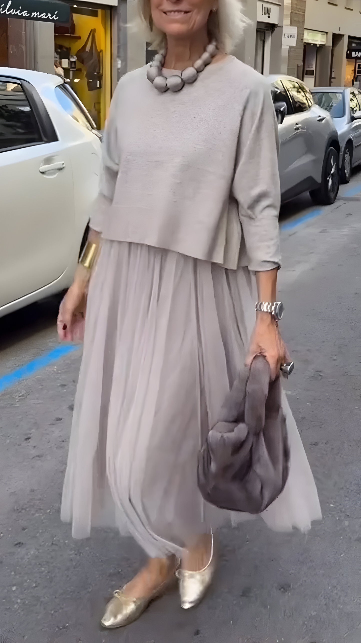 Rosa™ | Elegante vestido midi de capas