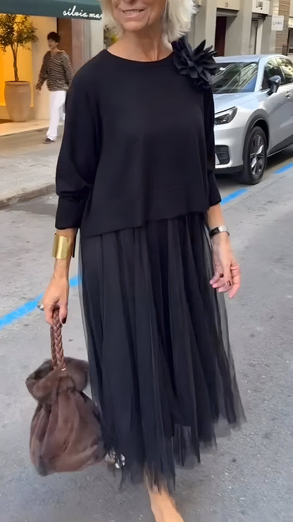 Rosa™ | Elegante vestido midi de capas