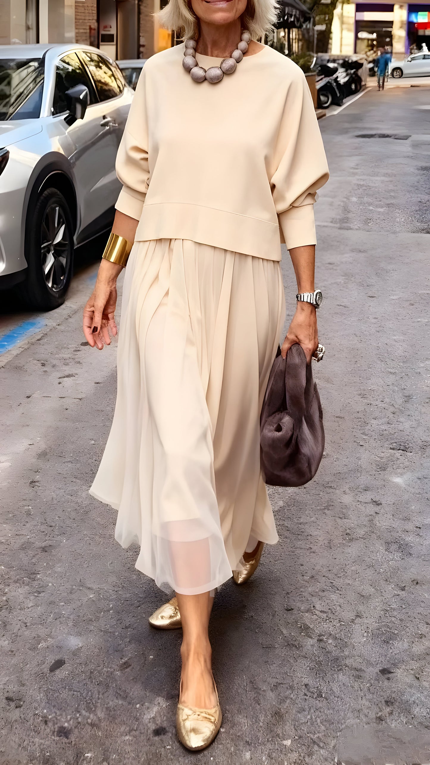 Rosa™ | Elegante vestido midi de capas