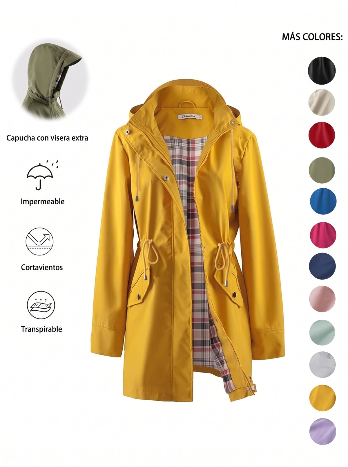 💖ÚLTIMO DÍA DE REBAJAS 50% DE DESCUENTO🧥Chaqueta elegante, ligera e impermeable para mujer 🍃-¡Desata estilo y durabilidad en cualquier tormenta!