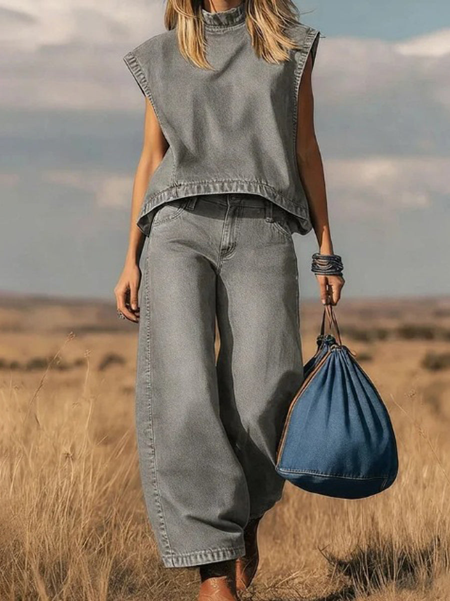 Jazmin | Conjunto de dos piezas denim