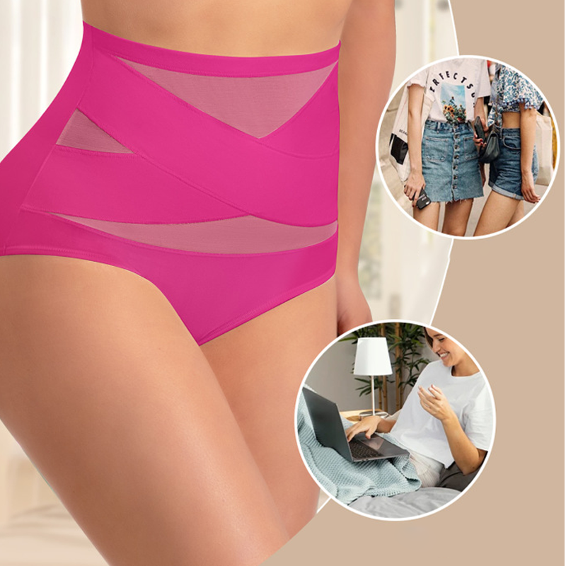 🌸Last Day-Buy 1 Get 3 Packs✨Plus-Size High-Waist Cross Tummy Control Panties