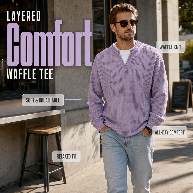 🔥ÚLTIMO DÍA DE OFERTA ¡SOLO 43,99 €!✨ Comodidad atemporal | Jersey para hombre con textura de gofre y efecto de capas  🔥ÚLTIMO DÍA DE OFERTA ¡SOLO 13,99 €!✨ Comodidad atemporal | Camiseta de manga larga para hombre con textura de gofre y efecto de capas