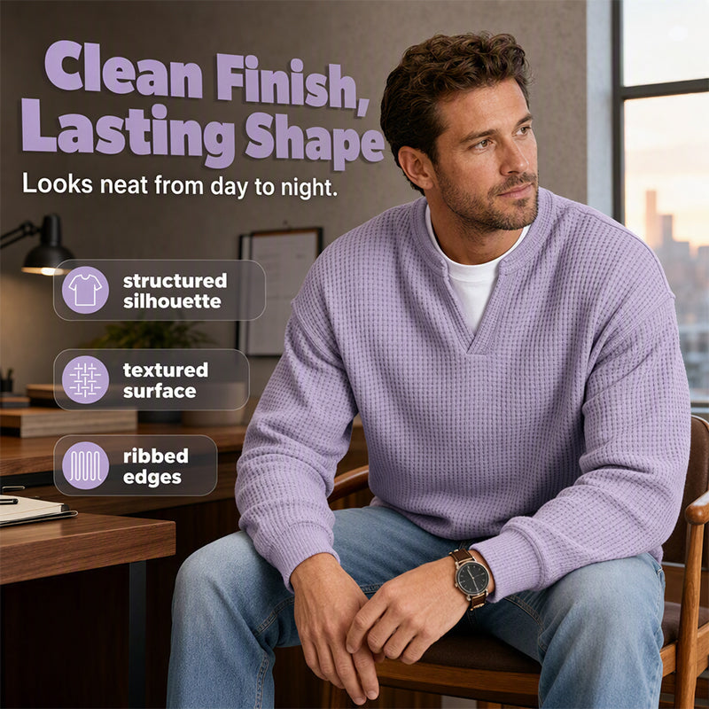 🔥ÚLTIMO DÍA DE OFERTA ¡SOLO 43,99 €!✨ Comodidad atemporal | Jersey para hombre con textura de gofre y efecto de capas  🔥ÚLTIMO DÍA DE OFERTA ¡SOLO 13,99 €!✨ Comodidad atemporal | Camiseta de manga larga para hombre con textura de gofre y efecto de capas