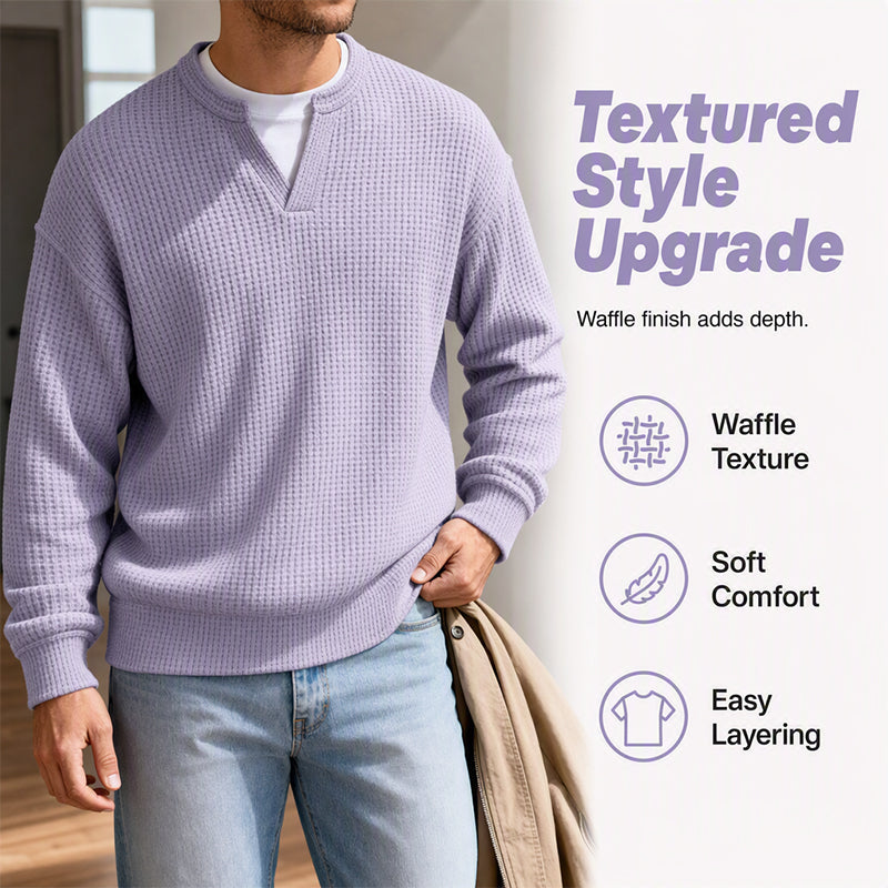 🔥ÚLTIMO DÍA DE OFERTA ¡SOLO 43,99 €!✨ Comodidad atemporal | Jersey para hombre con textura de gofre y efecto de capas  🔥ÚLTIMO DÍA DE OFERTA ¡SOLO 13,99 €!✨ Comodidad atemporal | Camiseta de manga larga para hombre con textura de gofre y efecto de capas